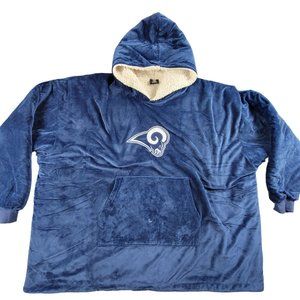 NFL Los Angeles Rams Reversible Big Logo Hoodeez Blue One Size Pullover Sports